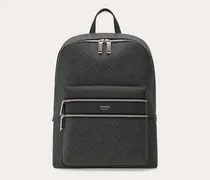 Herren Ferragamo-Monogram Rucksack Schwarz