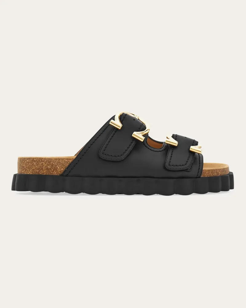 Ferragamo Damen Sportliche Gancini Sandale Schwarz Größe 5 Schwarz
