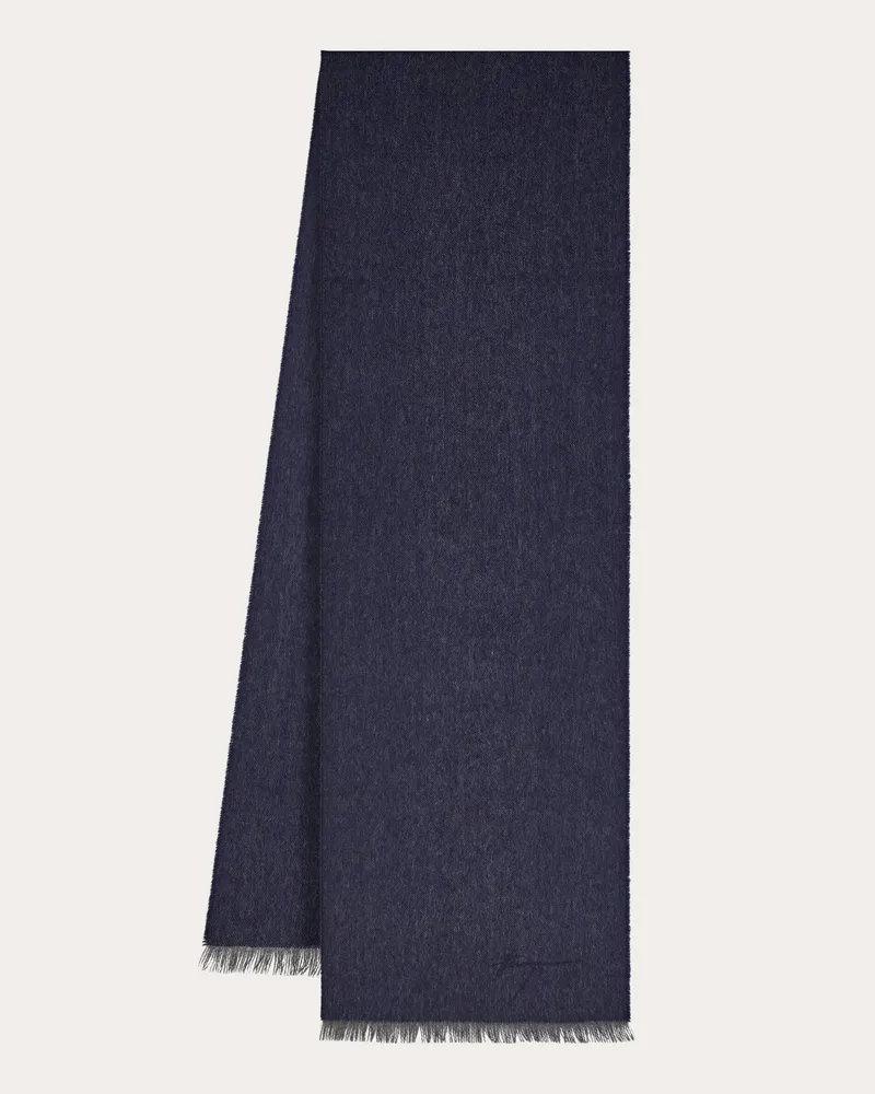 Ferragamo Herren Kaschmirschal Blau Blau
