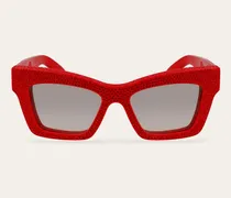 Damen Rechteckige Sonnenbrillen Rot