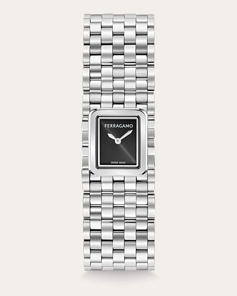 Ferragamo Damen Ferragamo Entrelacé Uhr Silber Silber