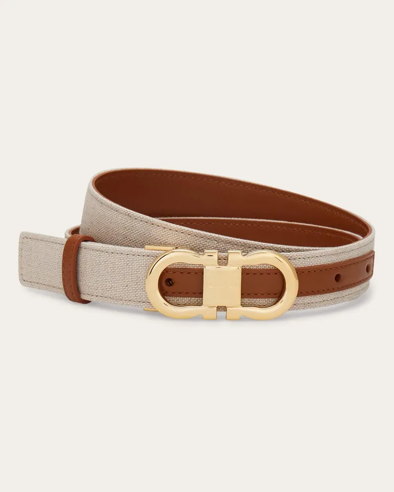 Ferragamo Damen Verstellbarer Gancini-Gürtel Braun Braun