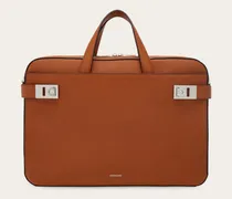Herren Aktentasche mit Hug-Schnallen (M) Braun
