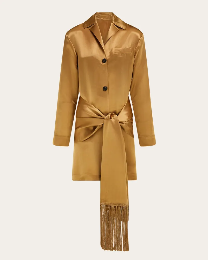 Ferragamo Damen Satinjacke Beige Beige