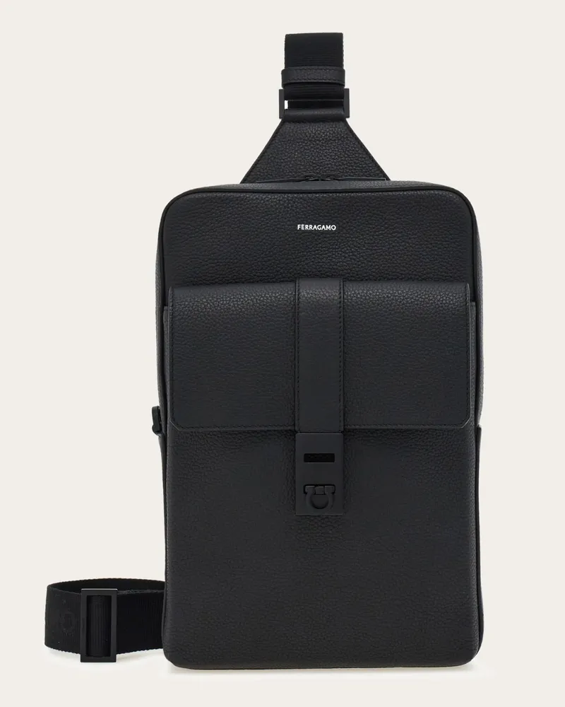 Ferragamo Herren Einschulter-Rucksack Schwarz Schwarz