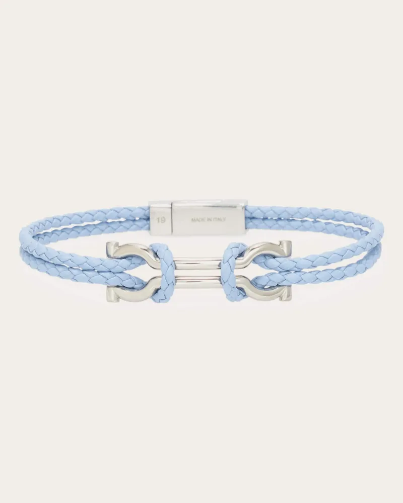 Ferragamo Herren Armband mit Doppel-Gancini (19 cm) Blau Blau