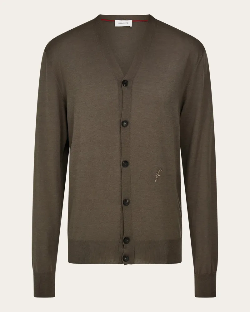 Ferragamo Herren Cardigan aus Seidenmischung Grau Grau