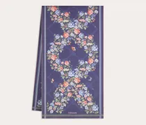 Damen Seidenschal mit Ramage-Print Blau
