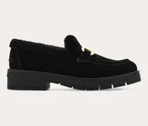 Damen Loafer mit Gancini-Schnalle Schwarz Größe