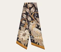 Damen Bandeau-Tuch Parrots-Print Beige