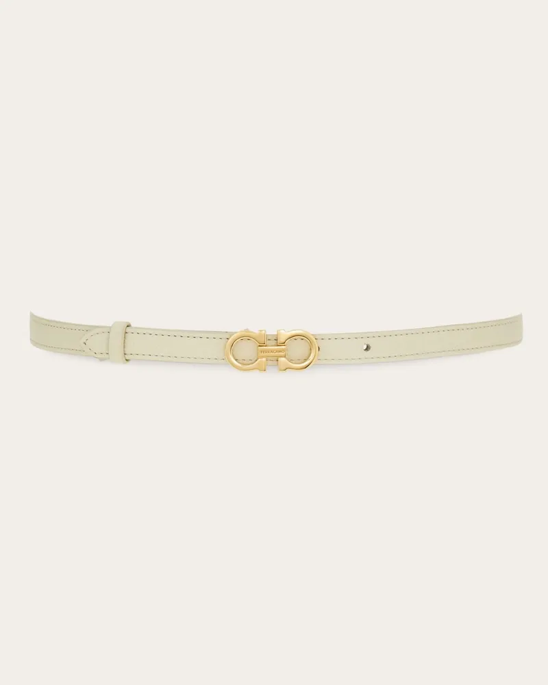 Ferragamo Damen Fester Gancini Gürtel Weiß Weiß