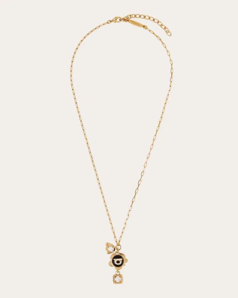 Ferragamo Damen Halskette mit Gancini-Anhängern Gold Gold