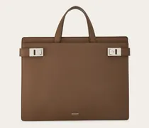 Herren Aktentasche mit Hug-Schnallen (S) Braun