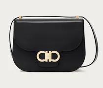 Damen Umhängetasche Doppel-Gancini (XS) Schwarz