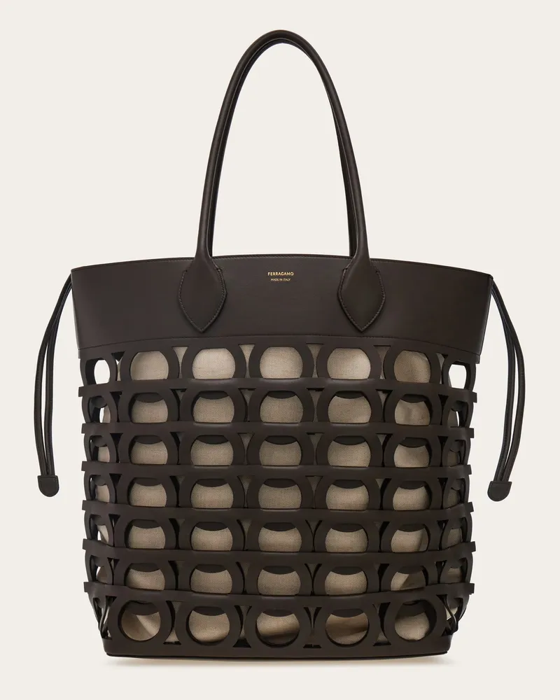 Ferragamo Damen Cabas Gancini (L) Braun Braun