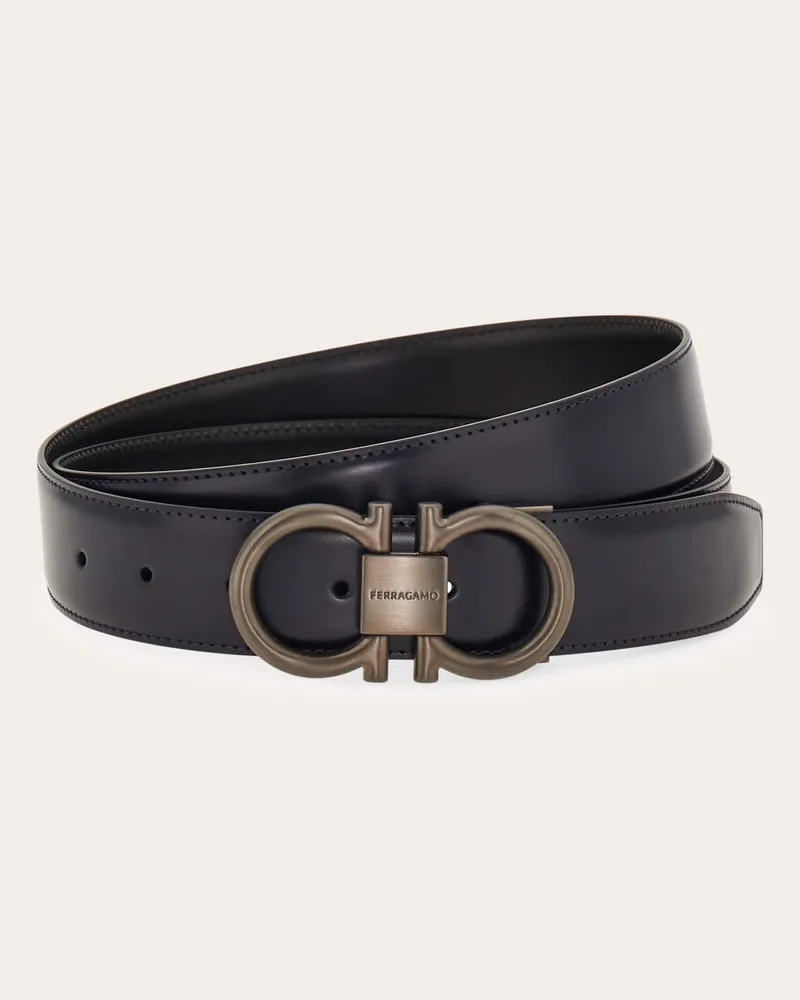 Ferragamo Herren Verstellbarer Gancini Wendegürtel Blau Blau