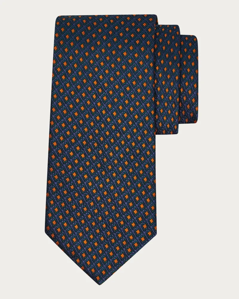 Ferragamo Herren Jacquard-Krawatte - Infinite Inspirations Grün Grün