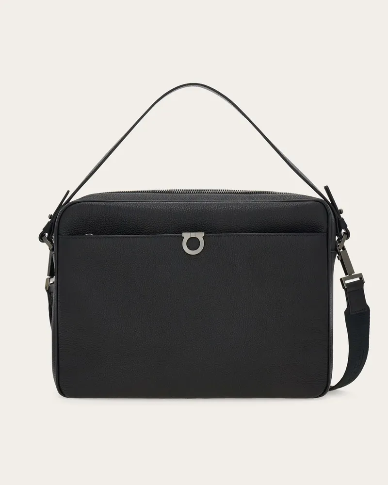 Ferragamo Herren Gancini Kuriertasche Schwarz Schwarz