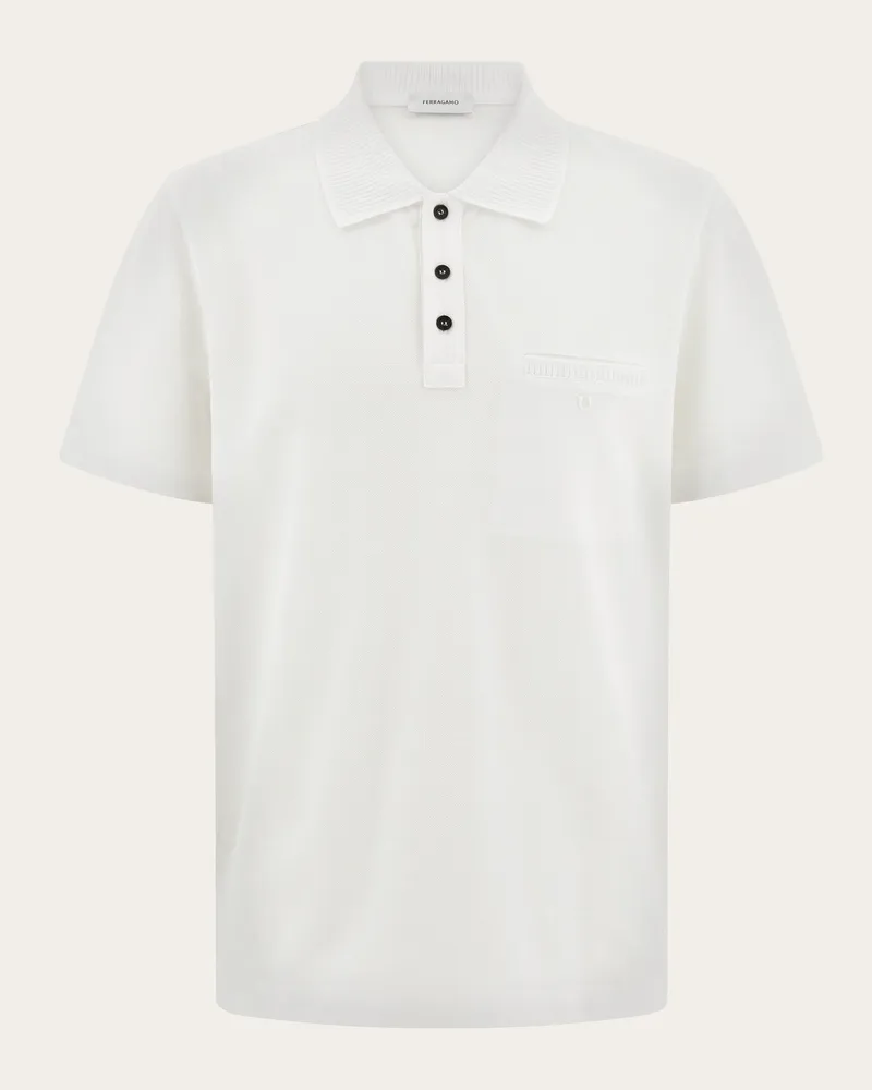 Ferragamo Herren Polohemd aus Baumwolle Weiß Weiß
