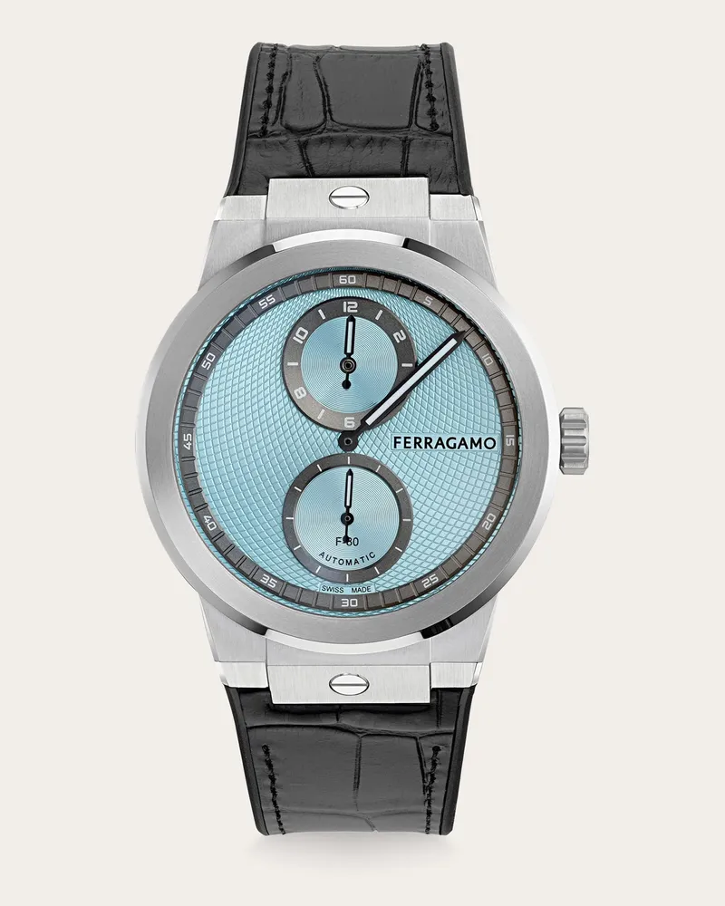 Ferragamo Herren F-80 Auto Manufacture Uhr Blau Blau