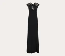 Damen Seidenkleid mit Spitze Schwarz