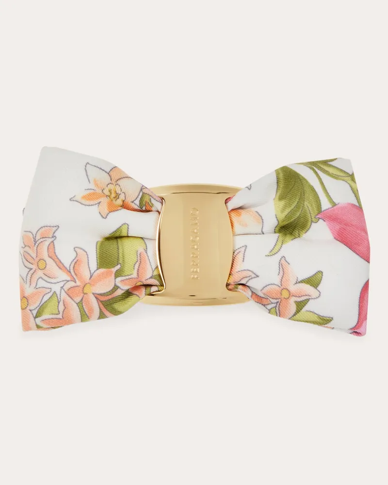 Ferragamo Damen Haarspange mit Vara-Schleife aus Seide Rosa Rosa