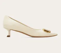 Damen Pumps mit Vara-Plakette Weiß Größe