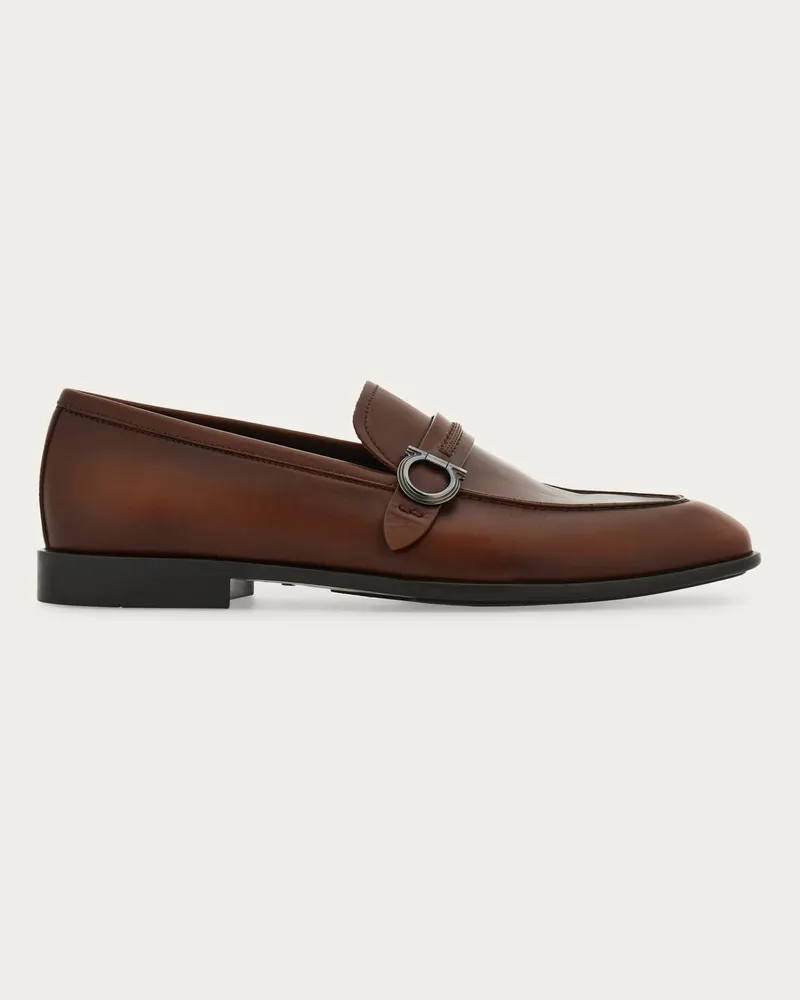 Ferragamo Herren Loafer mit Gancini-Ornament Braun Größe Braun