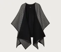 Damen Cape mit Gancini-Detail Schwarz