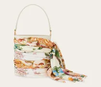 Damen Mini Beuteltasche mit Foulard und Gancini Mehrfarbig