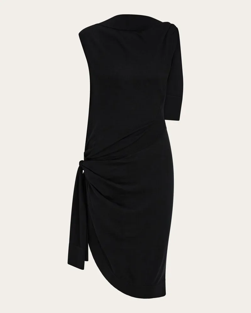 Ferragamo Damen Ärmelloses Strickkleid Schwarz Schwarz