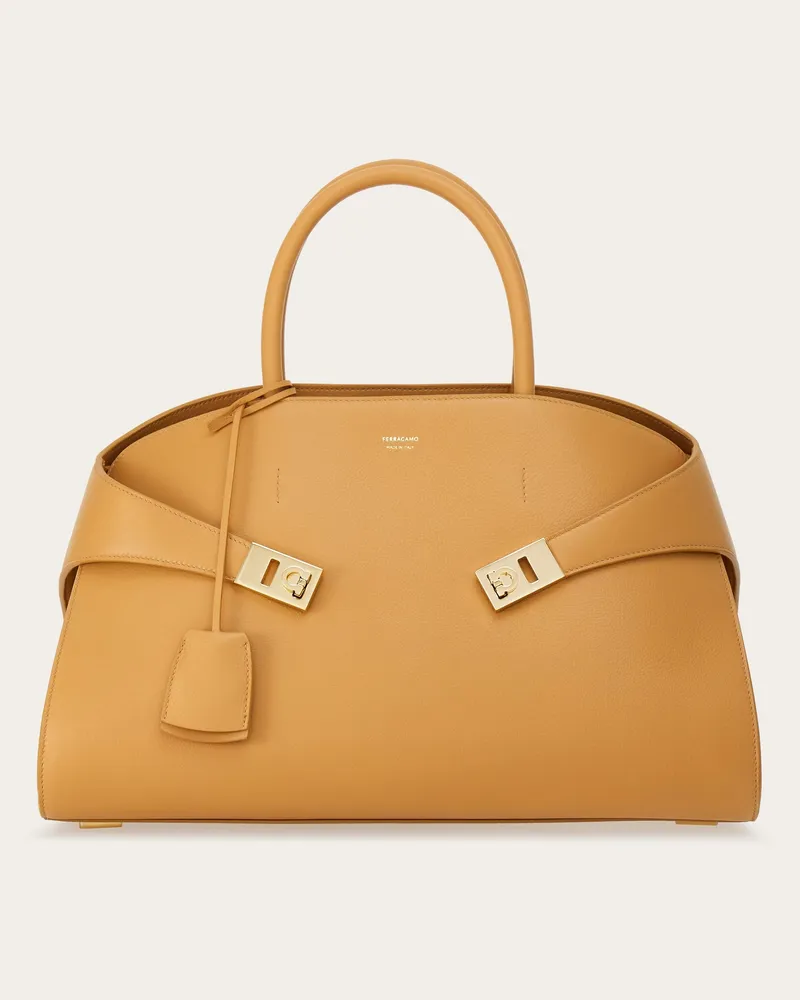 Ferragamo Damen Hug Handtasche (L) Beige Beige