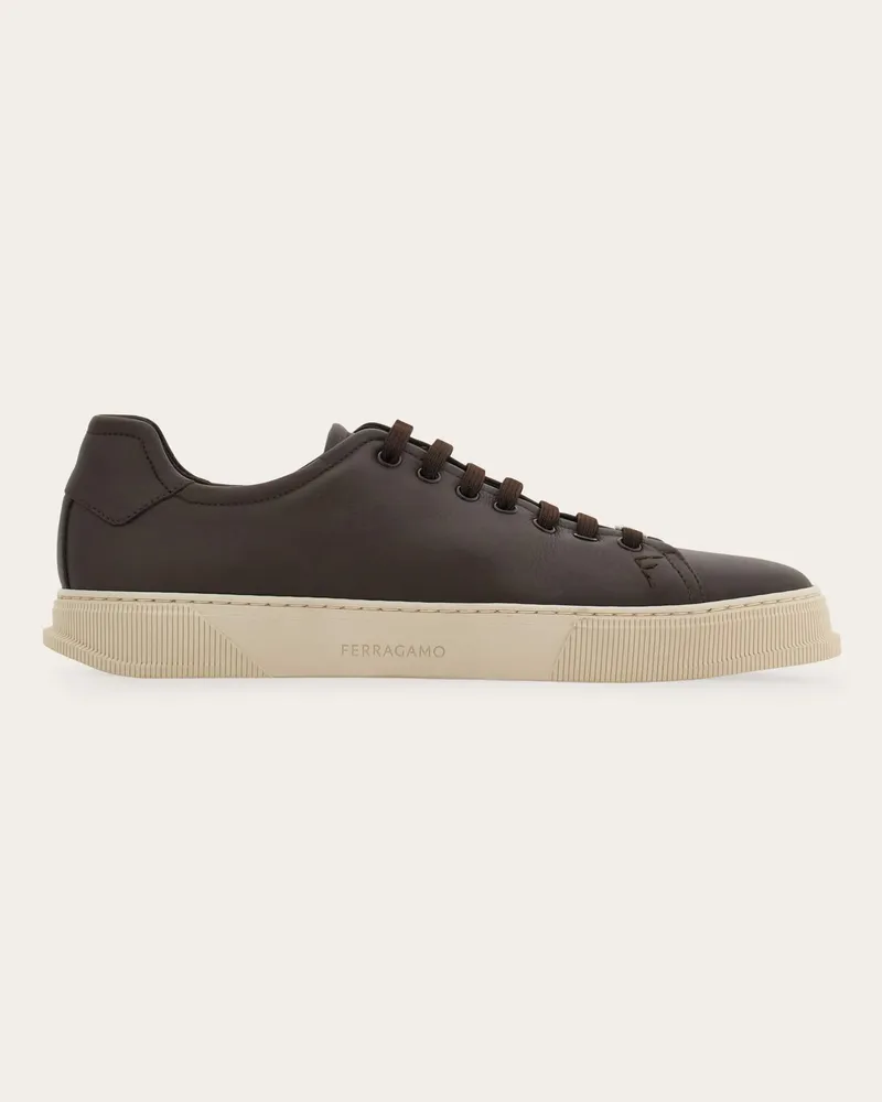 Ferragamo Herren Slip-on Low-Top-Sneaker Braun Größe 5 Braun