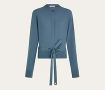 Damen Strickjacke mit Band Grün