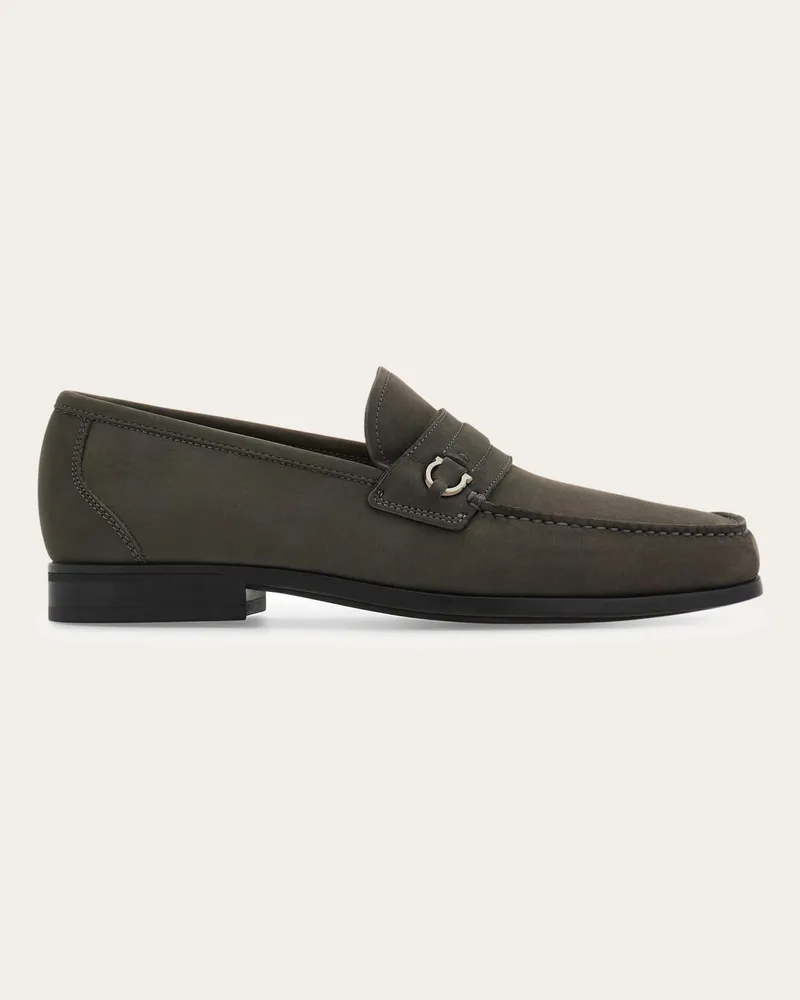 Ferragamo Herren Loafer mit Gancini-Ornament Grau Größe Grau