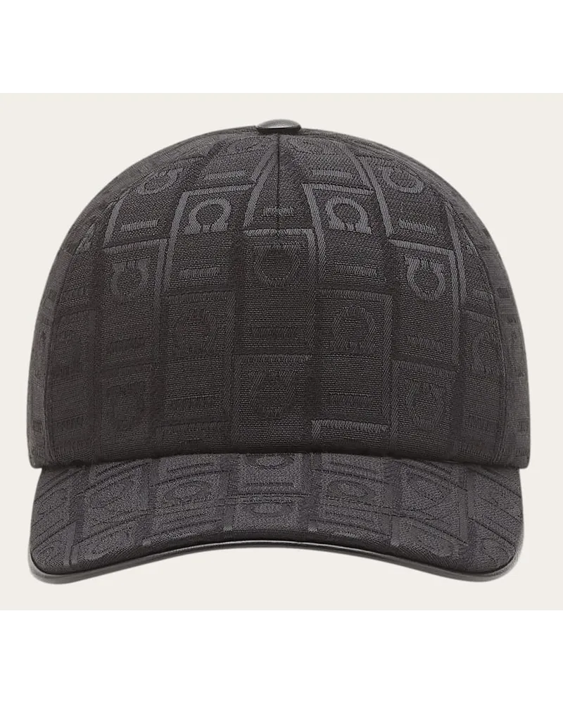 Ferragamo Herren Baseballcap mit Gancini-Monogramm Schwarz Schwarz