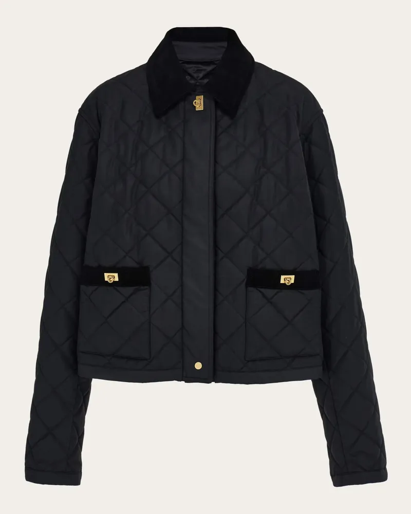 Ferragamo Damen Gepolsterter Blouson Schwarz Schwarz