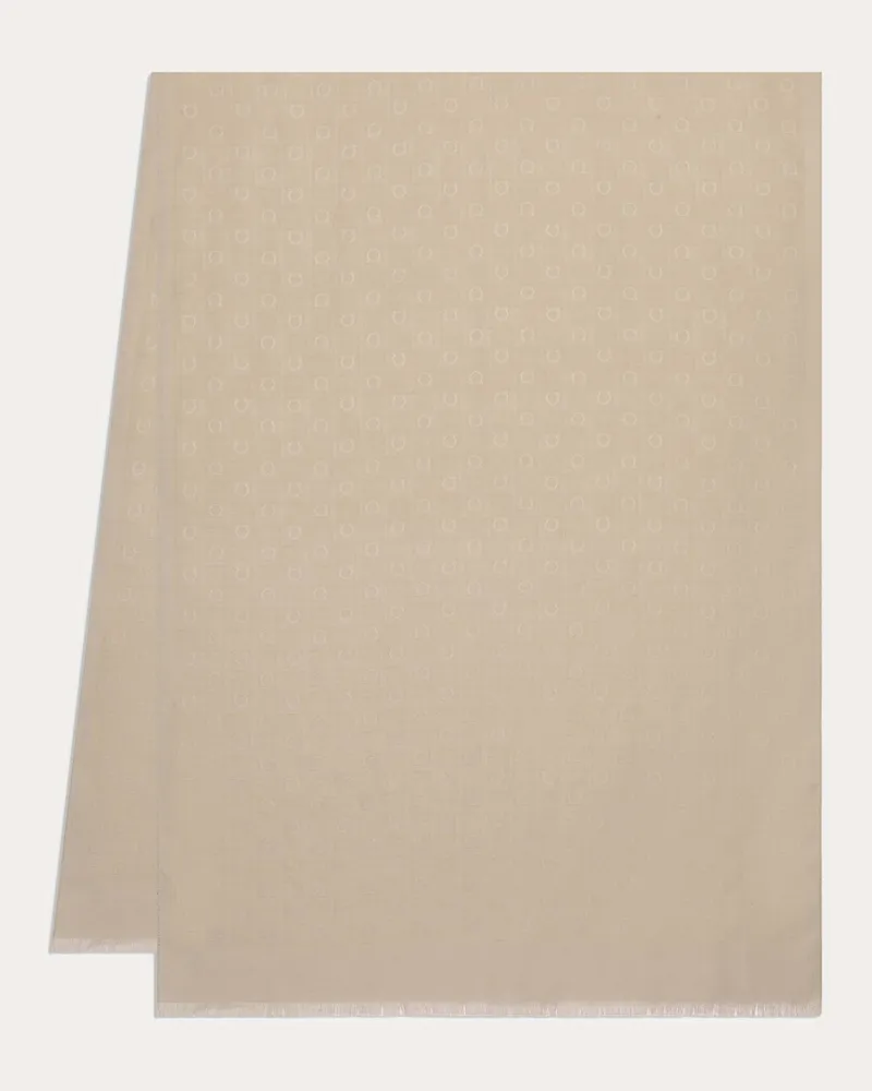 Ferragamo Damen Jacquard-Stola mit Ferragamo Monogramm-Print Grau Grau