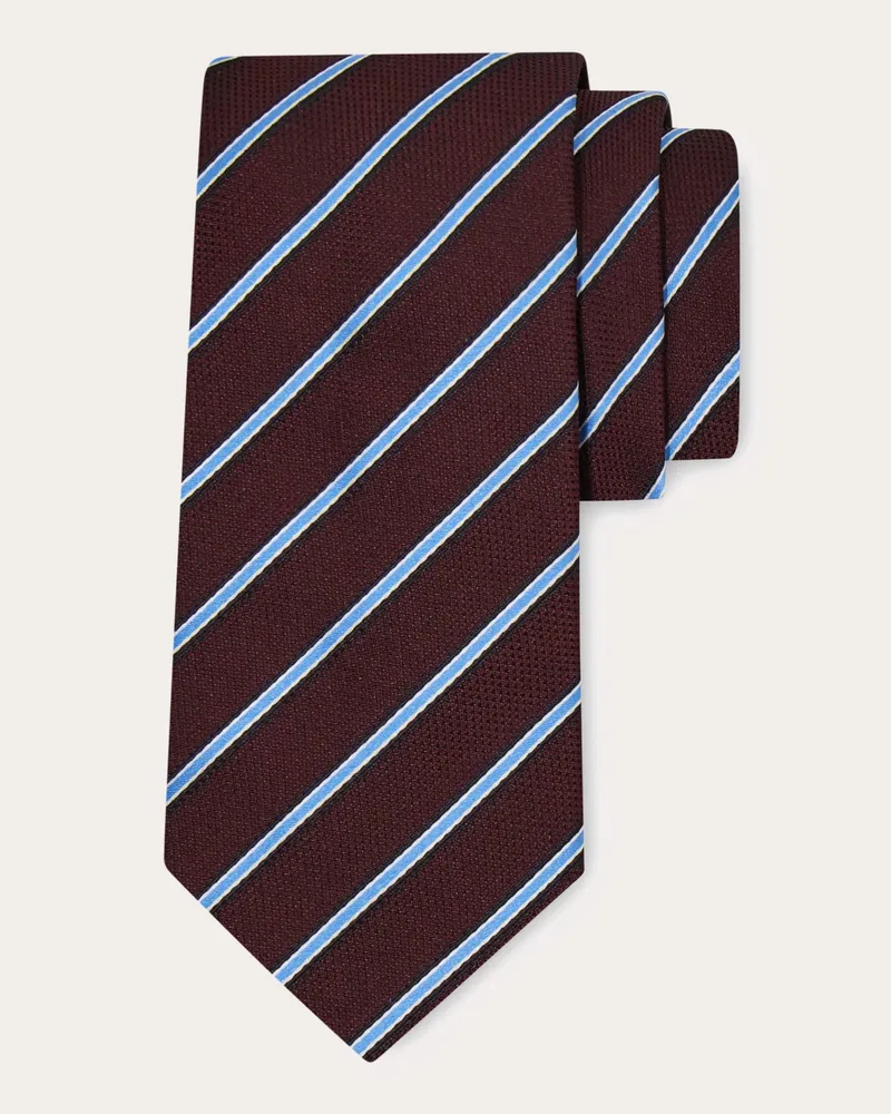 Ferragamo Herren Jacquard-Krawatte mit Regimentstreifen Rot Rot