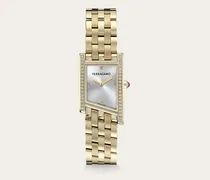 Damen Ferragamo Asymetrique Uhr Weiß