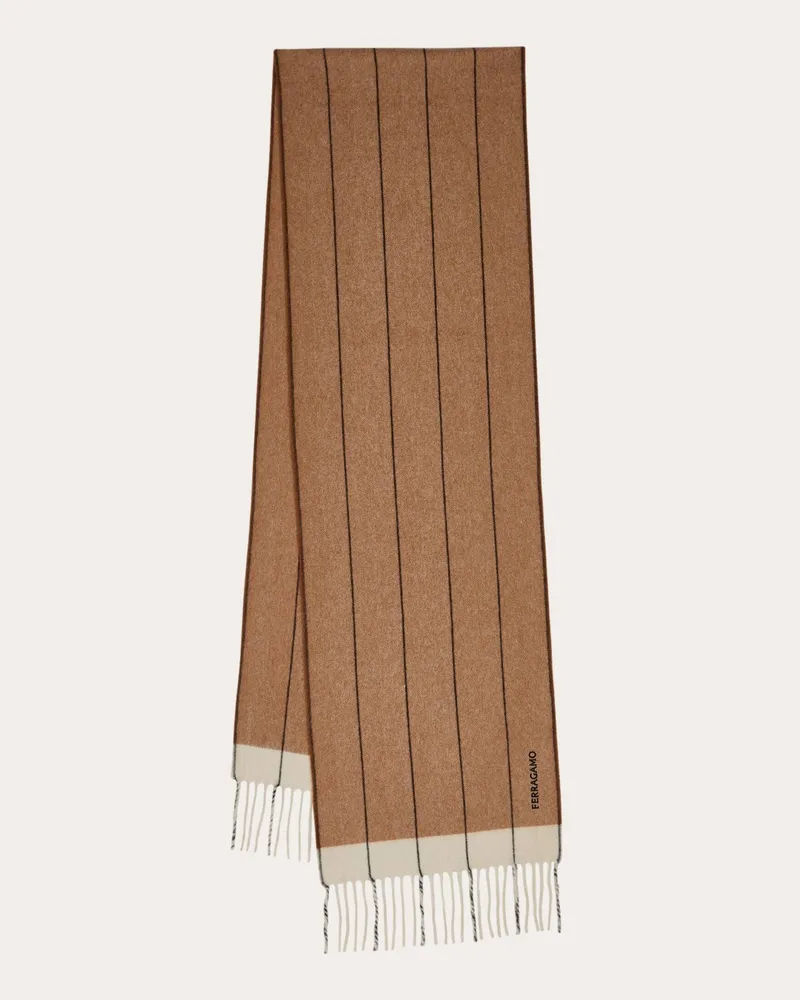 Ferragamo Herren Schal aus Mischkaschmir Beige Beige