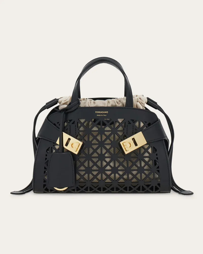 Ferragamo Damen Hug Handtasche (S) Schwarz Schwarz