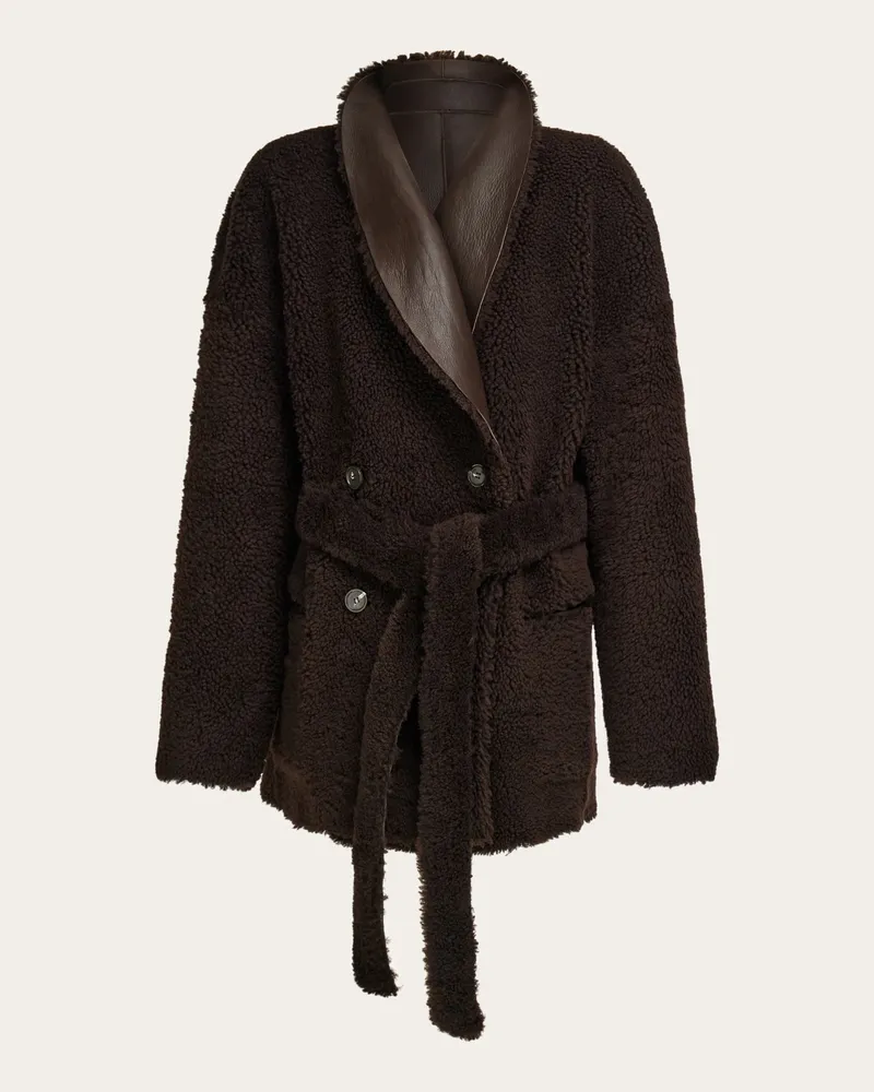Ferragamo Damen Wendejacke aus Lammfell Beige Beige