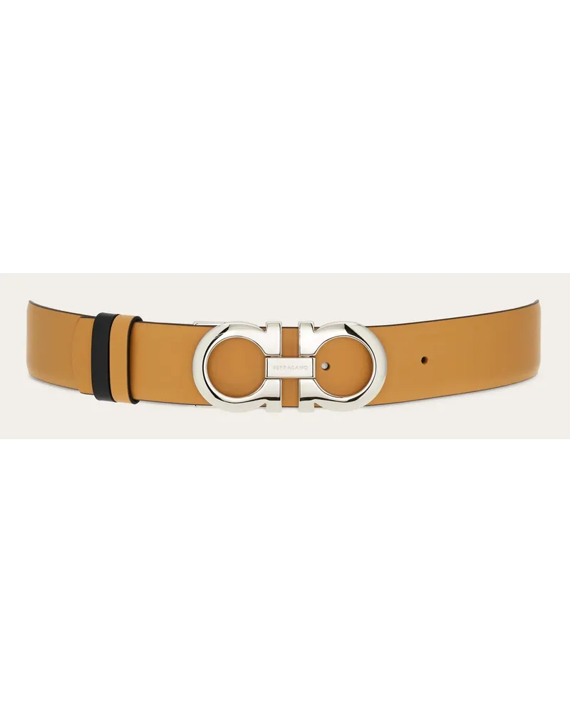 Ferragamo Damen Verstellbarer Wendegürtel Beige Braun