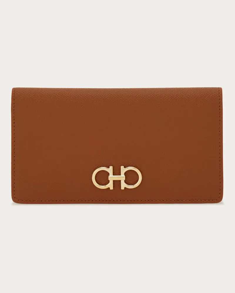 Ferragamo Damen Gancini Brieftasche Beige Braun