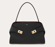 Damen Zweifarbige Schultertasche Hug Soft (M) Schwarz