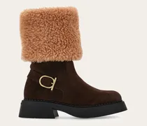 Damen Niedriger Stiefel Braun Größe
