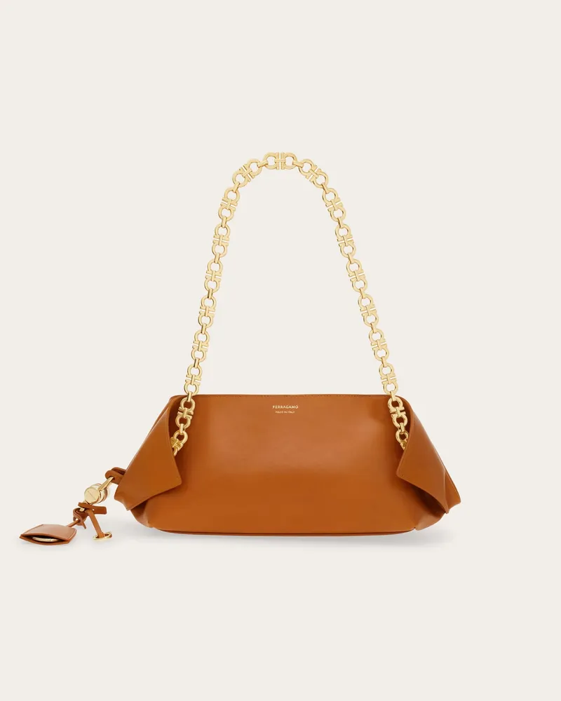 Ferragamo Damen Schultertasche (S) Braun Braun