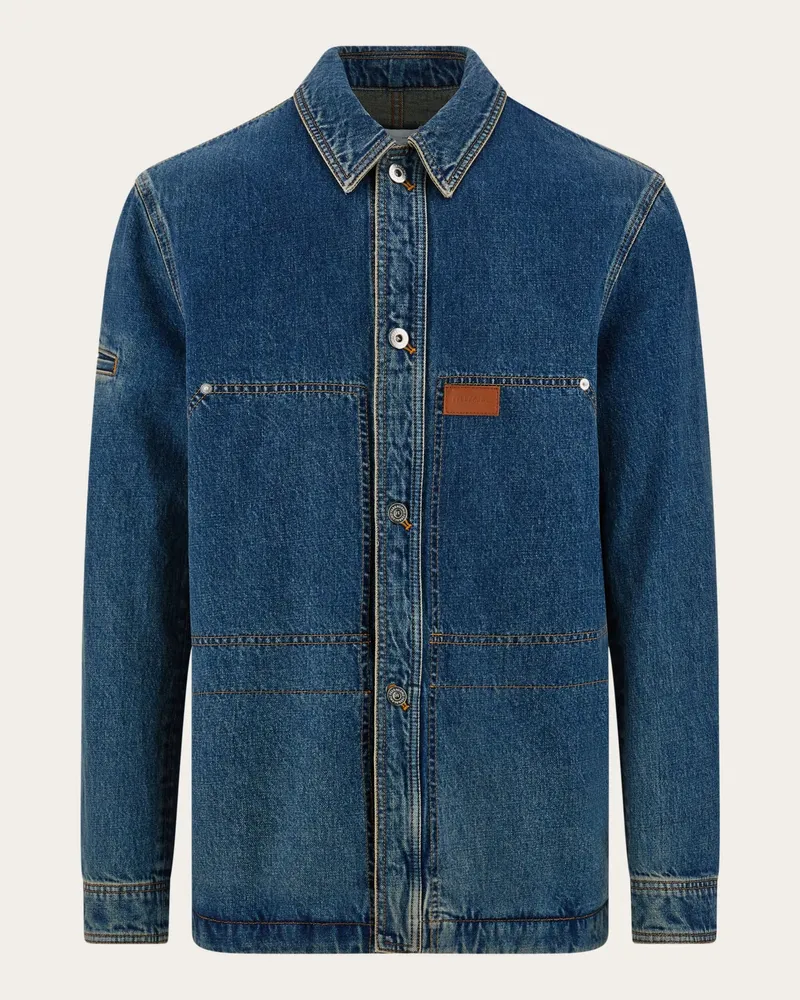 Ferragamo Herren Workwear-Hemd Blau Blau