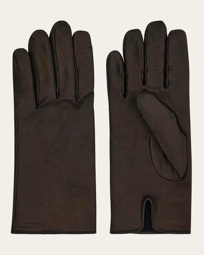 Ferragamo Herren Gefütterte Handschuhe Braun Braun